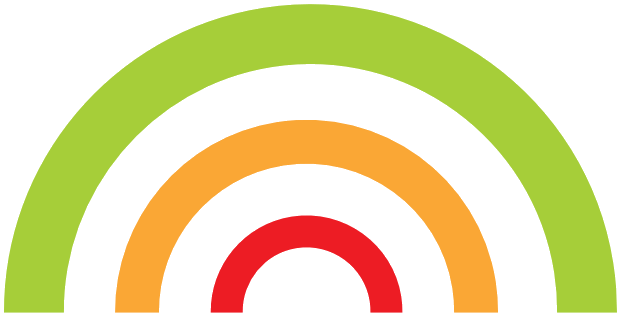 Grafik drei färbige Halbkreise wie im Logo